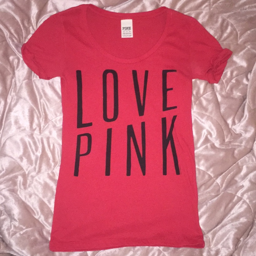 Victoria’s Secret PINK red & black XS short sleeve